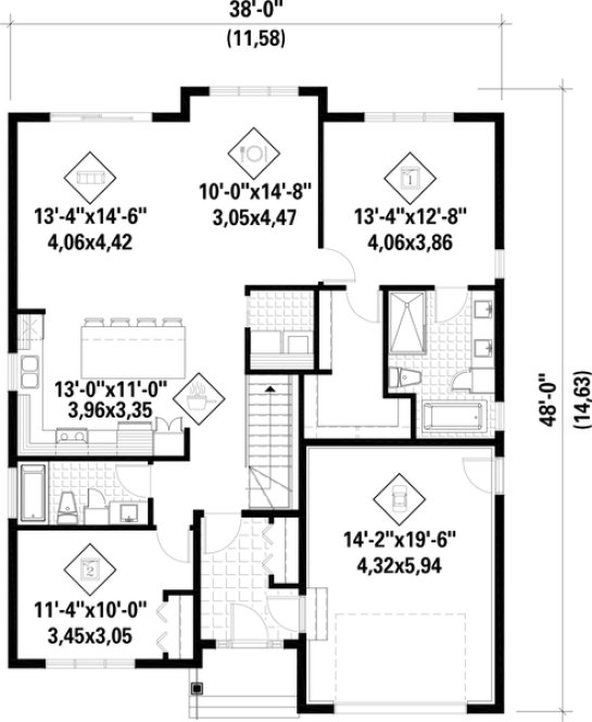 Main Floor Plan for House Plan #177631