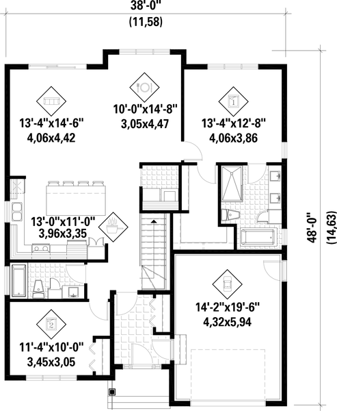 Main Floor Plan for House Plan #177631