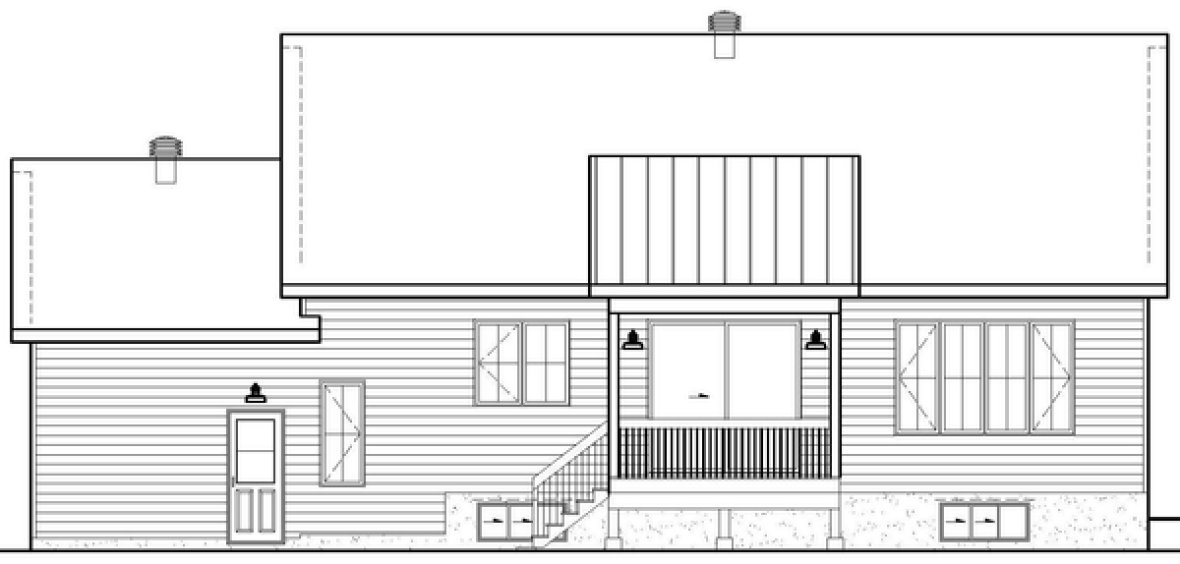 Rear Elevation for House Plan #177851