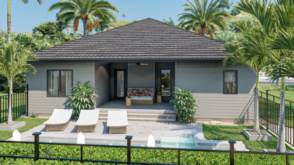 Rear Elevation for House Plan #707231