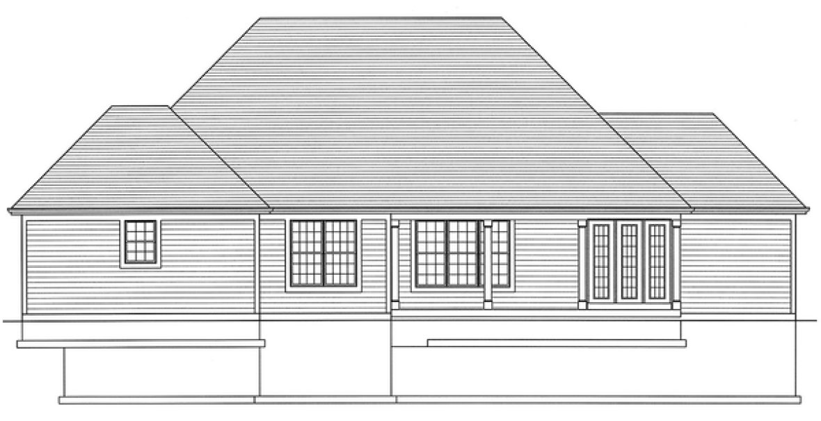 Rear Elevation for House Plan #531952