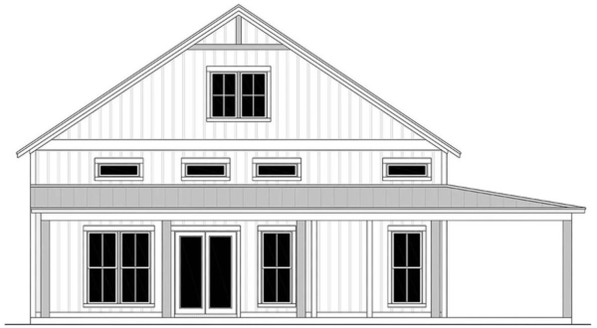 Left Elevation for House Plan #300002