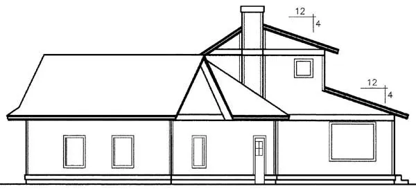 Rear Elevation for House Plan #163143