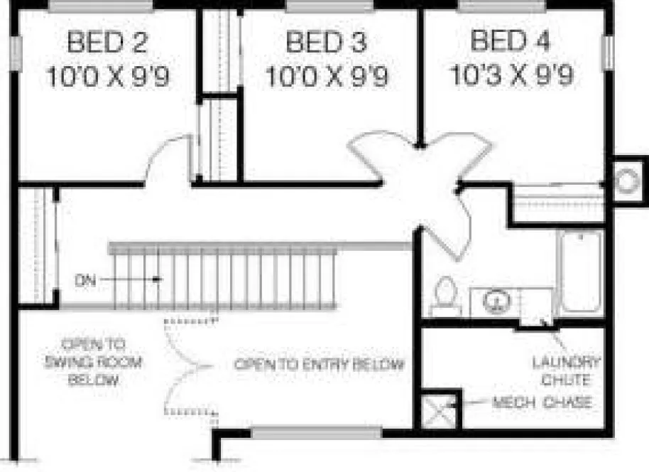 Second Floor Plan for House Plan #163143