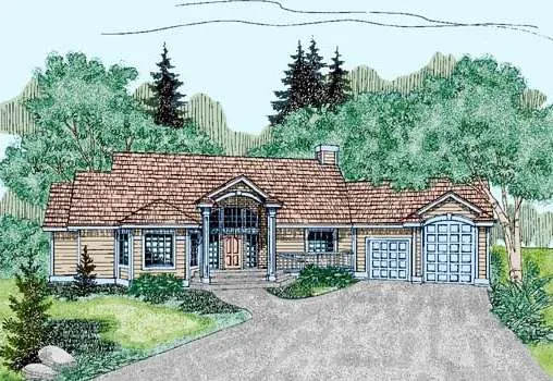 Full Rendering for House Plan #163143