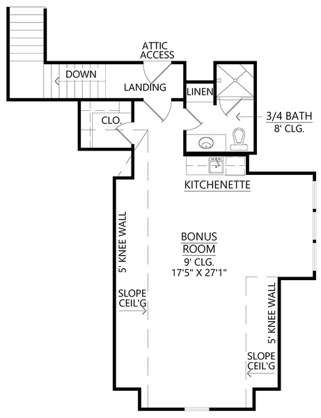 Attic Plan for House Plan #901592