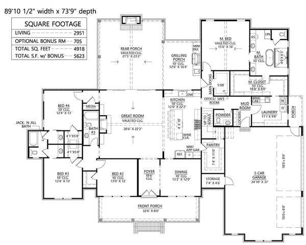 Main Floor Plan for House Plan #901592