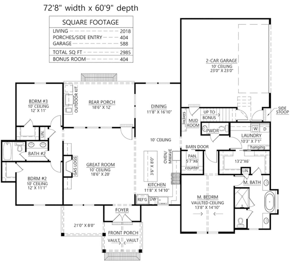 Main Floor Plan for House Plan #908102