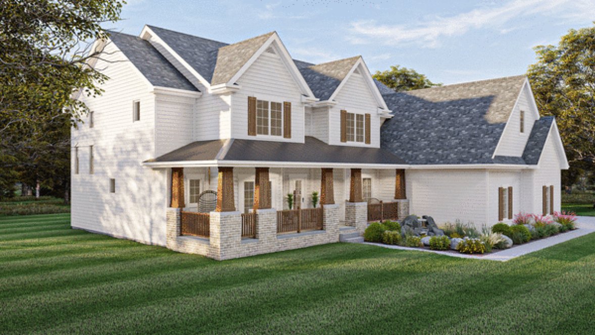 Left Elevation for House Plan #707243