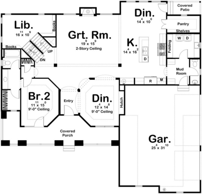 Main Floor Plan for House Plan #707243
