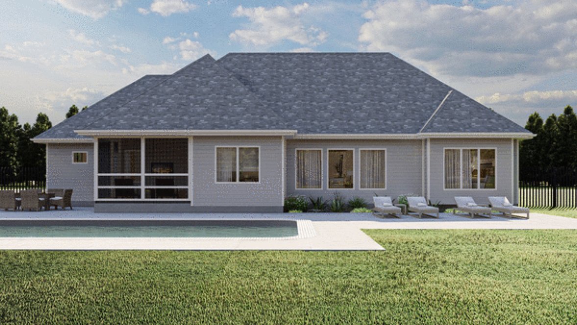 Rear Elevation for House Plan #709512