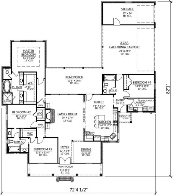 Main Floor Plan for House Plan #909842