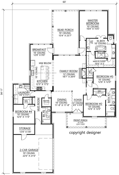 Main Floor Plan for House Plan #900562