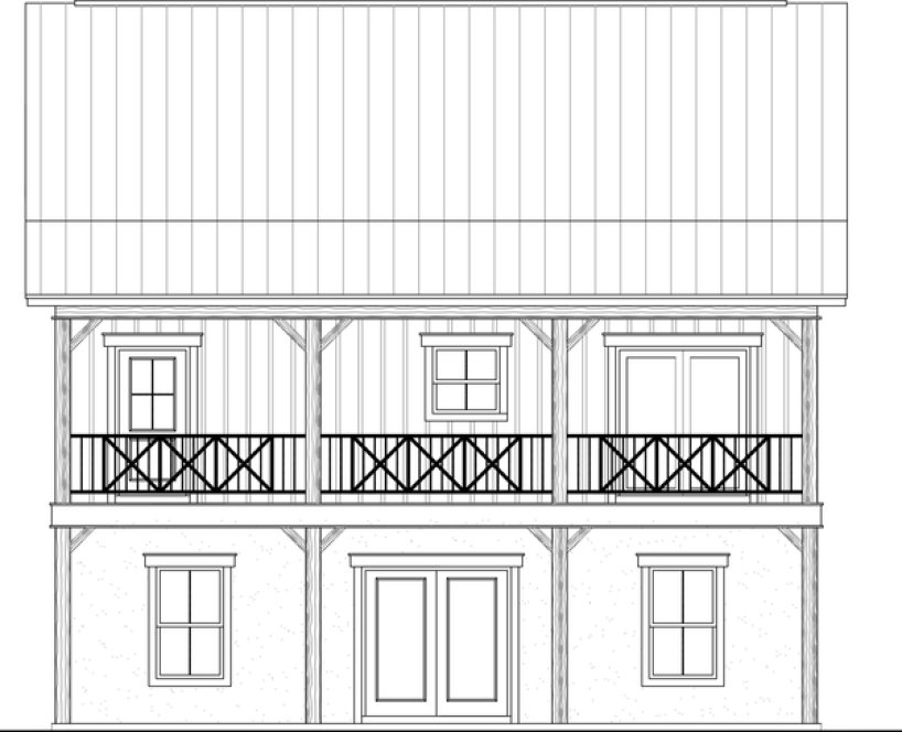 Rear Elevation for House Plan #216790