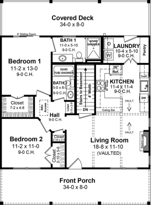 Main Floor Plan for House Plan #216790