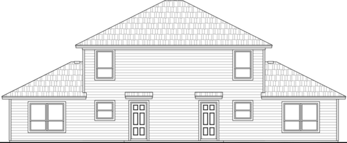 Rear Elevation for House Plan #210942