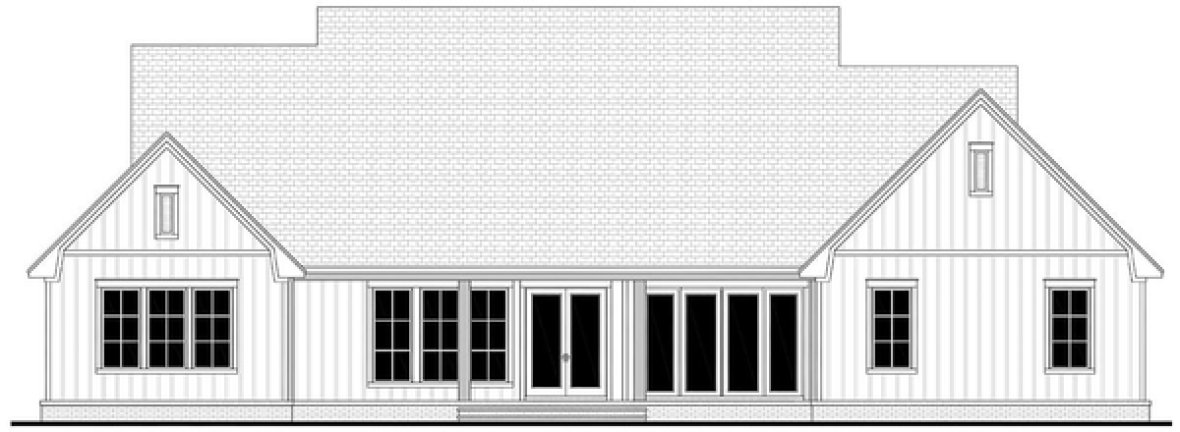 Rear Elevation for House Plan #300703