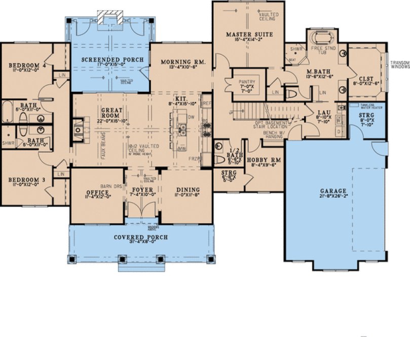 Main Floor Plan for House Plan #310245