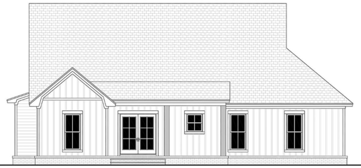 Rear Elevation for House Plan #300071