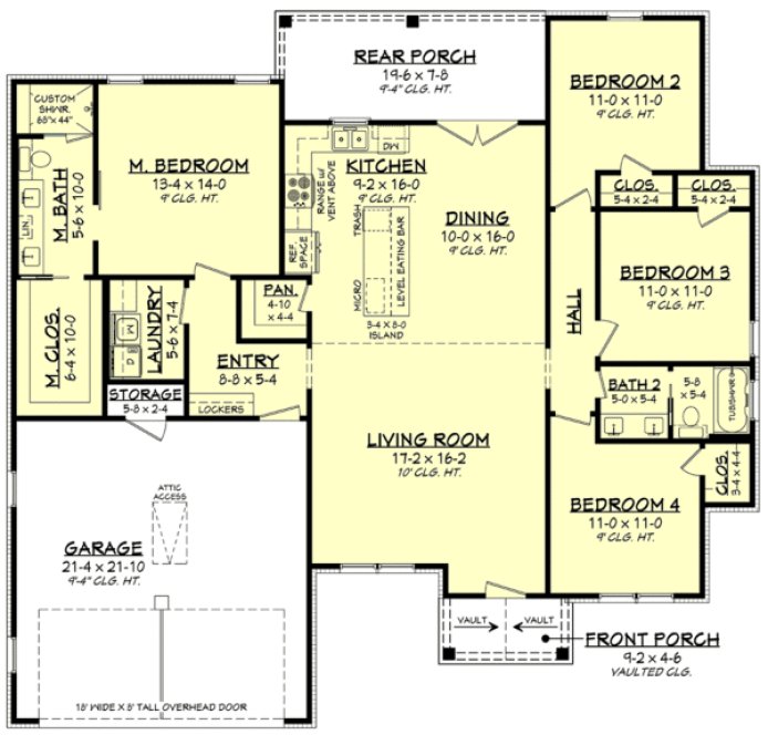 Main Floor Plan for House Plan #300071