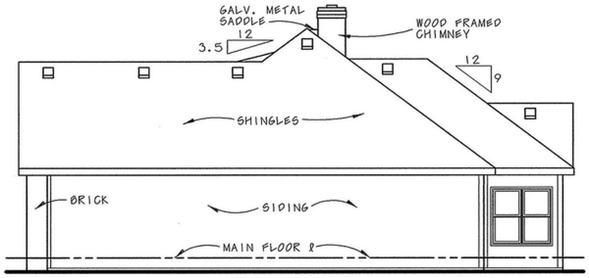 Right Elevation for House Plan #155331