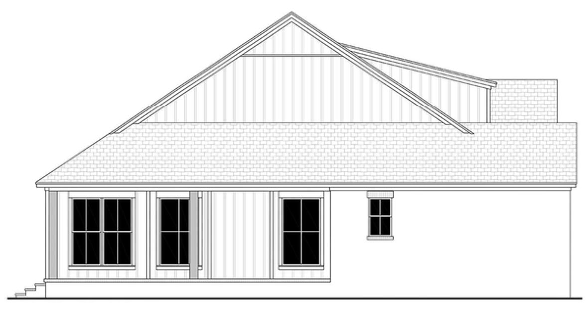 Left Elevation for House Plan #303522
