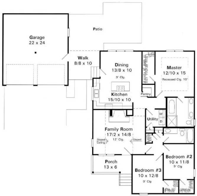 Main Floor Plan for House Plan #110341
