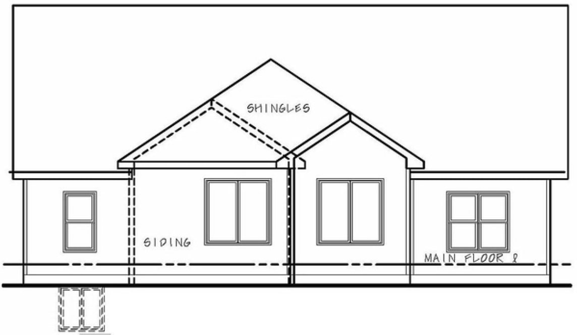 Rear Elevation for House Plan #157761