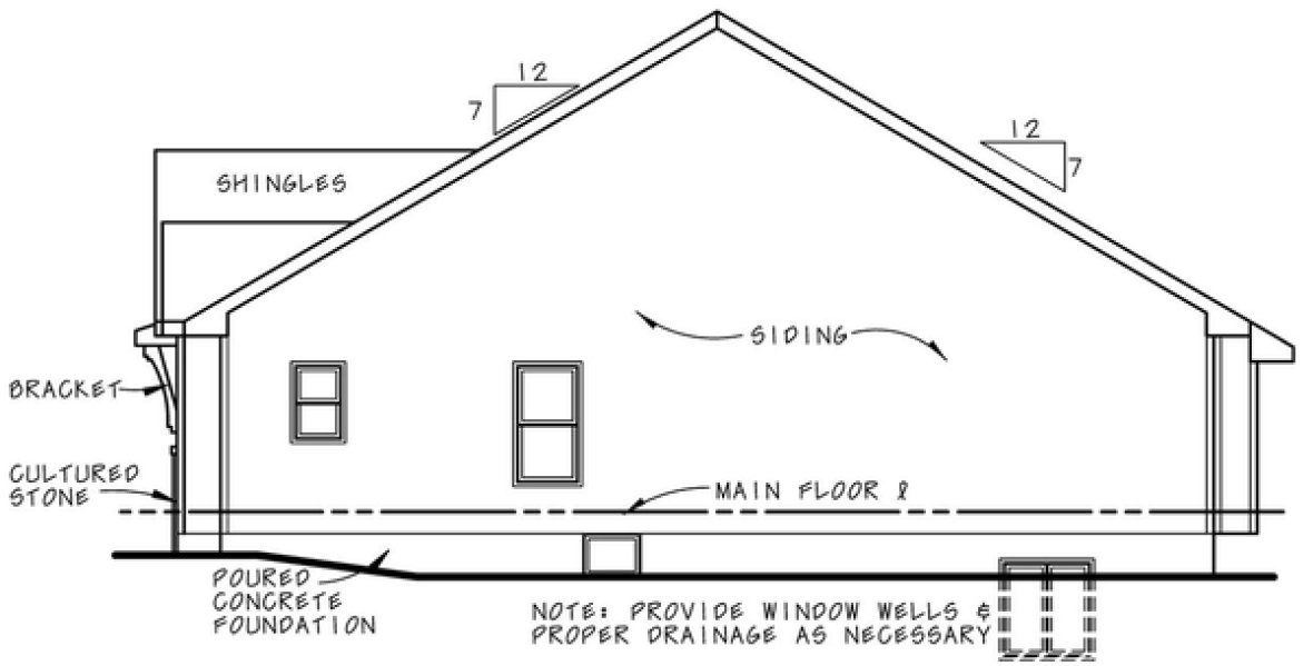 Right Elevation for House Plan #153461