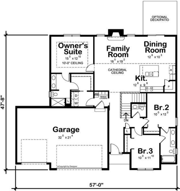 Main Floor Plan for House Plan #153461