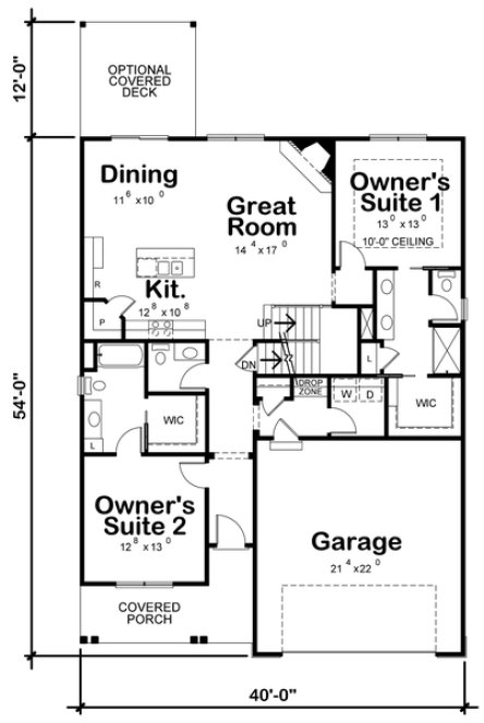 Main Floor Plan for House Plan #159891
