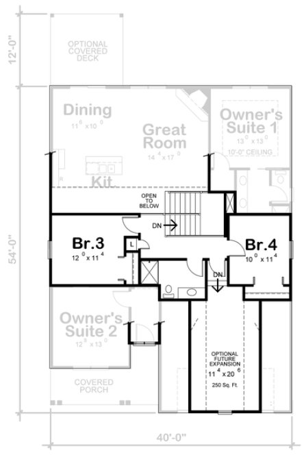 Second Floor Plan for House Plan #159891