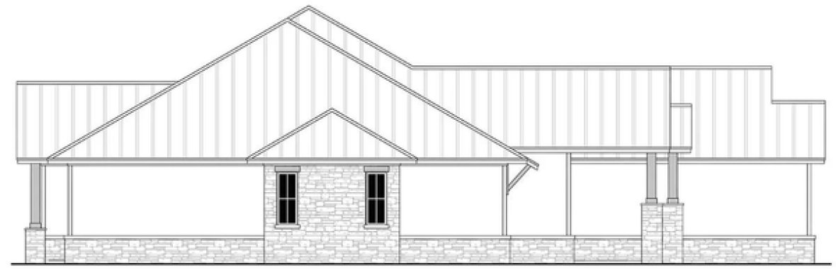 Left Elevation for House Plan #304792