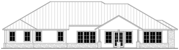 Rear Elevation for House Plan #304792