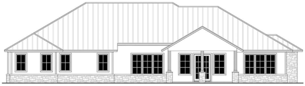 Rear Elevation for House Plan #304792