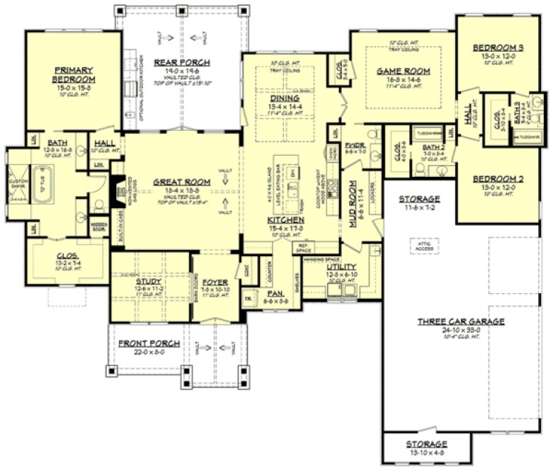 Main Floor Plan for House Plan #304792