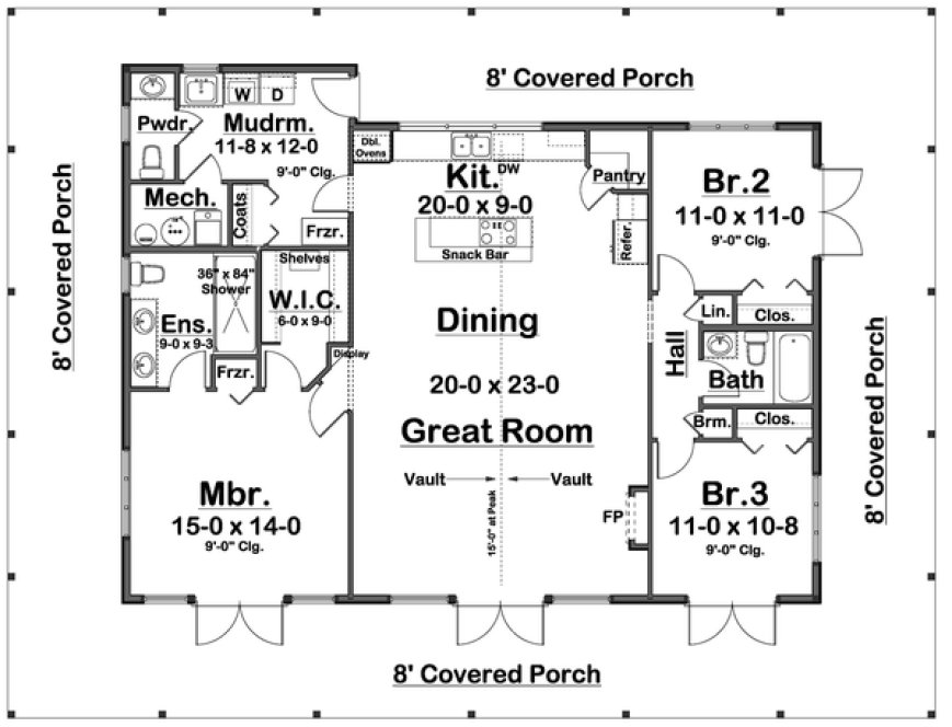 Main Floor Plan for House Plan #207052