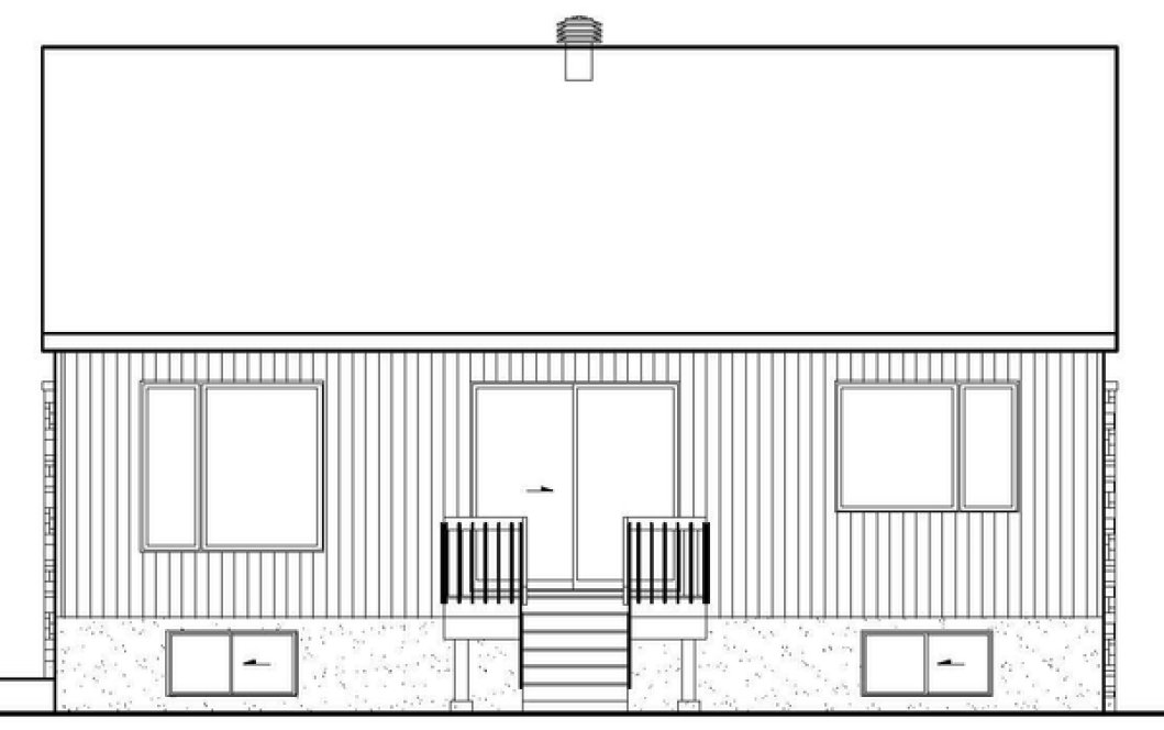 Rear Elevation for House Plan #175041