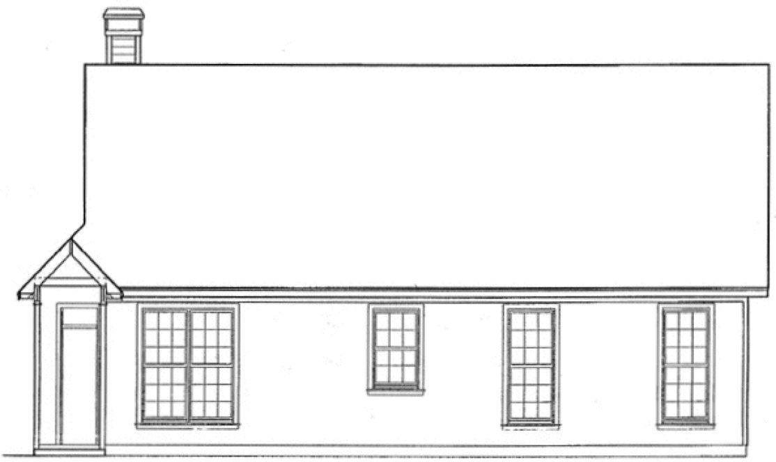 Rear Elevation for House Plan #114741