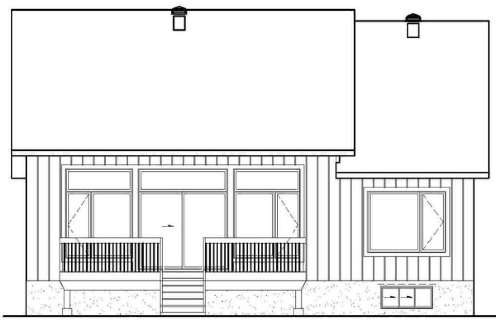 Rear Elevation for House Plan #175131