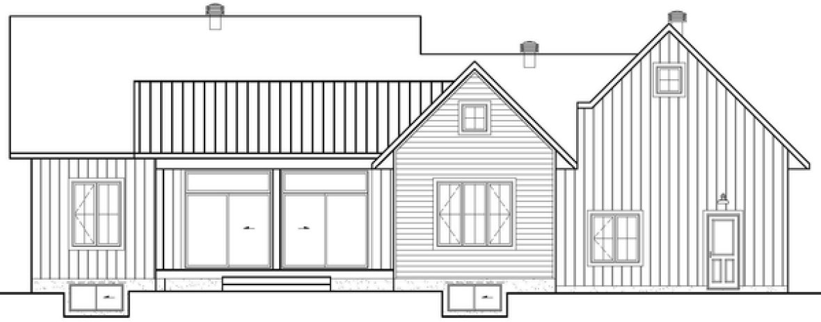 Rear Elevation for House Plan #179271