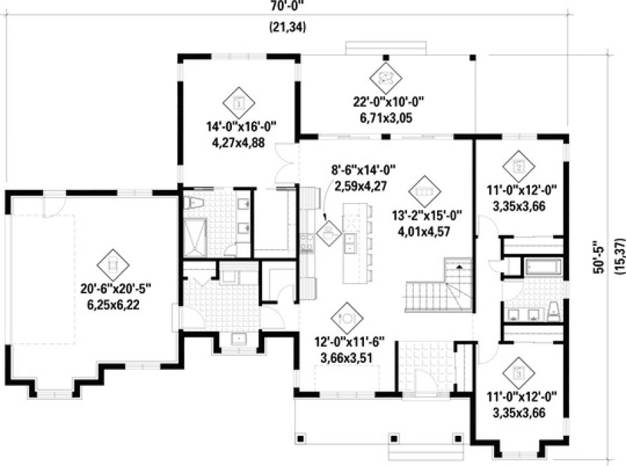Main Floor Plan for House Plan #179271