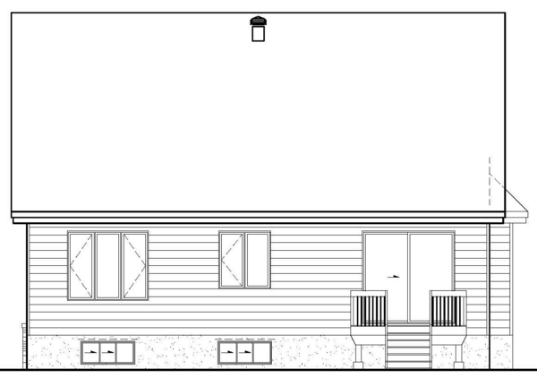 Rear Elevation for House Plan #173471