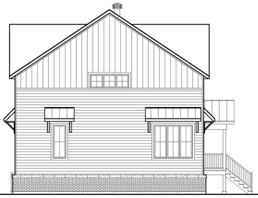 Left Elevation for House Plan #172951