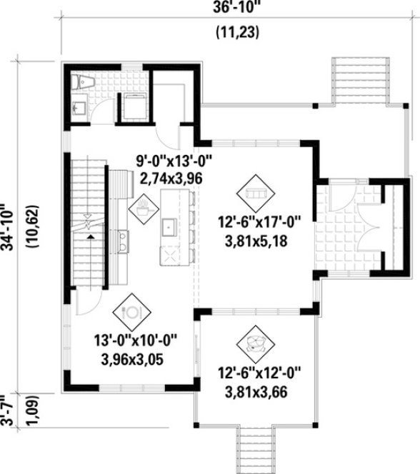Main Floor Plan for House Plan #172951