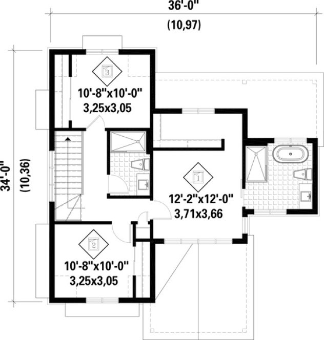 Second Floor Plan for House Plan #172951