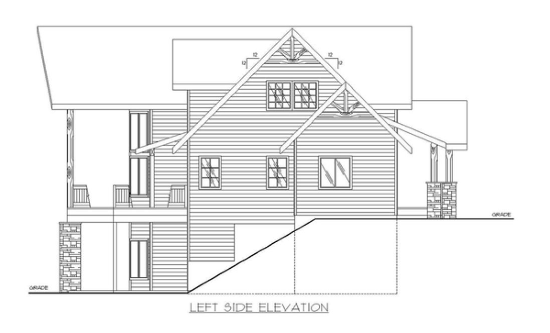 Left Elevation for House Plan #453742