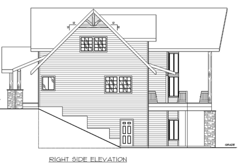 Right Elevation for House Plan #453742