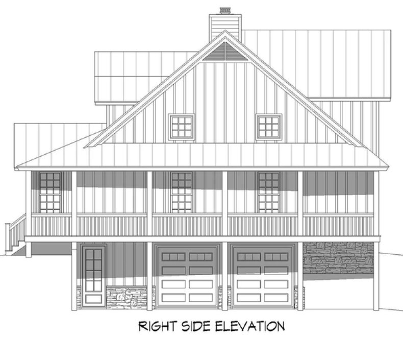 Right Elevation for House Plan #690042