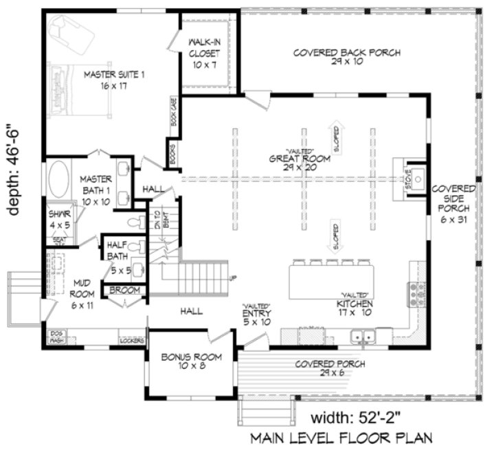Main Floor Plan for House Plan #690042